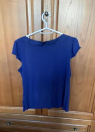 H&m віскоза блузка футболка синя дуже зручна3 фото