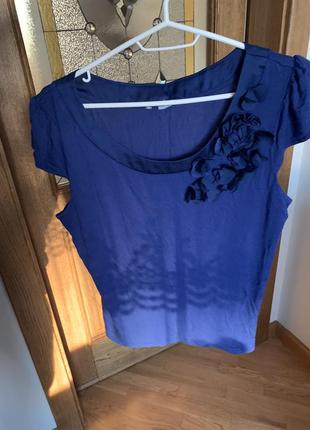 H&amp;m вискоза блузка футболка синяя очень удобная5 фото