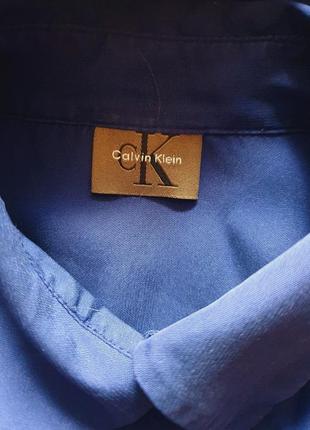 Синяя рубашка приталенная кельвин клейн, ausa6 фото