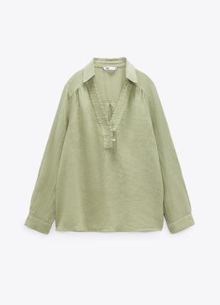 Лляна сорочка zara pp xs