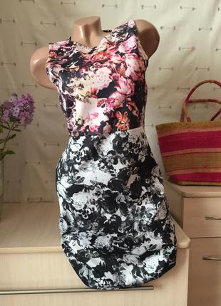 Стильное платье по фигуре миди сарафан цветочный принт1 фото