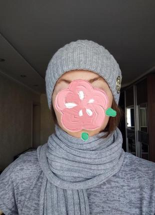 Теплая шапка и шарф2 фото