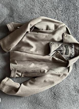 Куртка замш серая косуха3 фото