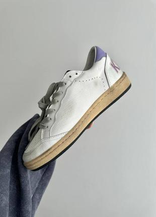 Женские кроссовки белые с лиловым в стиле golden goose 
ggdb ballstar lilac premium3 фото