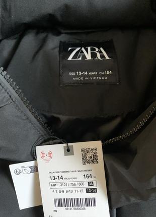 Зимняя куртка zara 13/14 лет пуховик zara, зимняя куртка zara, длинный пуховик zara с капюшоном.8 фото