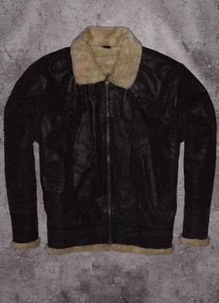 Clockhouse leather fur jacket (мужская зимняя кожаная куртка на меху )