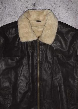 Clockhouse leather fur jacket (мужская зимняя кожаная куртка на меху )2 фото