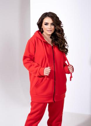 Теплий костюм, червоний, рр 54-64, 7008