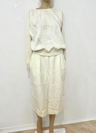 Valentino костюм из натуральный шелк юбка шерсть с карманами1 фото