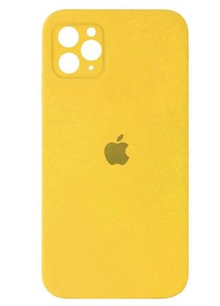Чохол silicone case square iphone 12 pro yellow ( 4 )