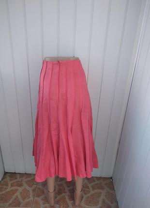 Льняная юбка в складки5 фото