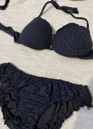 Calzedonia крутой черный раздельный купальник