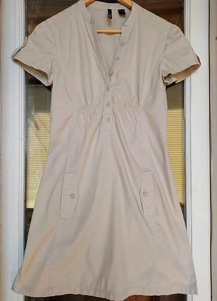Летнее бежевое легкое платье