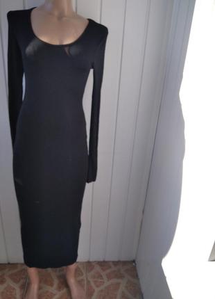 Базова трикотажна сукня міді10 фото