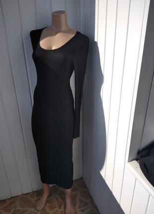 Базова трикотажна сукня міді8 фото