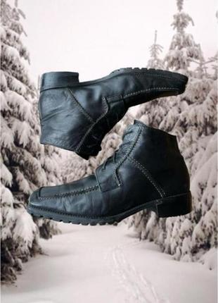 Кожаные зимние ботинки ботильоны gabor sport оригинальные черные утепленные
