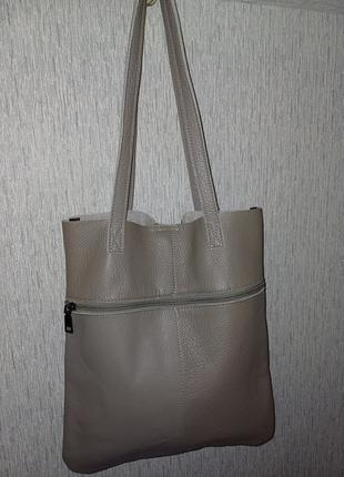 Женская кожаная сумка-шоппер6 фото