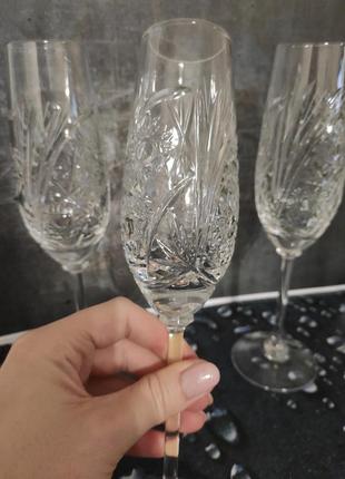 Бокалы для шампанского из хрусталя неман 8560-160-1000-95 (6 шт, 160 мл)6 фото