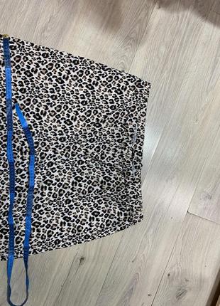 Новые хлопковые леопардовые брюки палаццо батал р.248 фото