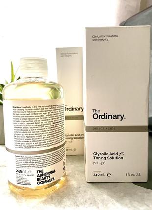 Обновляющий тоник с гликолевой кислотой 7% the ordinary glycolic acid 7% toning solution2 фото