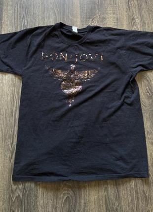 Винтаж футболка рок группы bon jovi