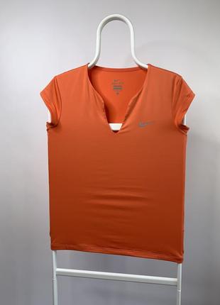 Оригинальная персиковая спортивная термо футболка nike dri fit