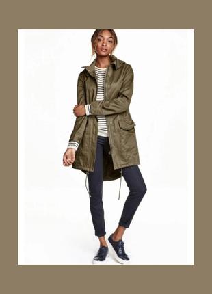 Демисезонная куртка парка хаки h&m