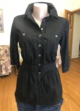 Брендовая хлопковая рубашка туника sisley