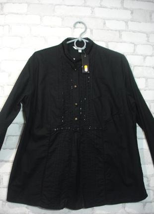Черная рубашка- туника на металлических пуговицах casa blanca3 фото