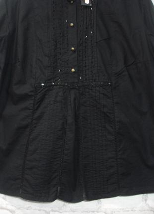 Черная рубашка- туника на металлических пуговицах casa blanca5 фото