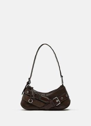 Сумка на плече з ременями zara