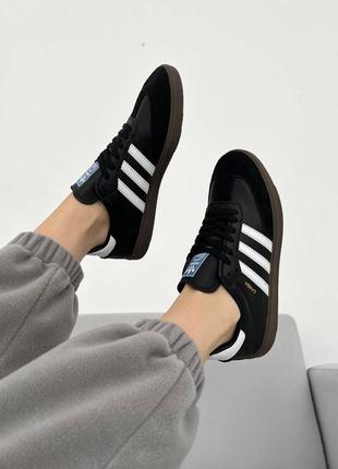 adidas navy samba black жіночі кросівки адідас самба9 фото
