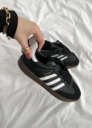 adidas navy samba black жіночі кросівки адідас самба3 фото