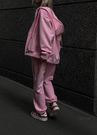 Якісний базовий жіночий костюм зіп худі на блискавці і штани стильний комплект спортивний