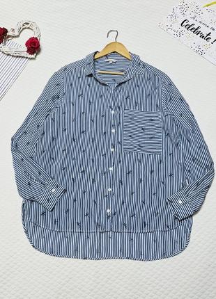 Гарна легка блузка/сорочка в смужку від бренда next 💙2 фото