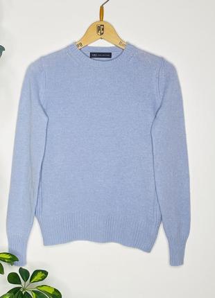 Джемпер шерсть женский свитер зимний пуловер базовый кофта классический свитер однотонный голубой