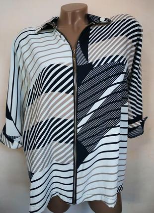 Актуальная блуза/рубашка с молнией в стиле оверсайз5 фото