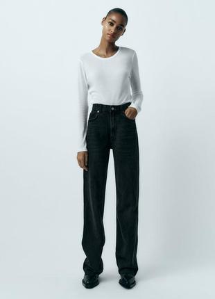 Джинси висока посадка - wide leg - full length zara