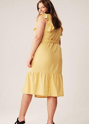 Желтое, мягкое платье -миди от george, 162 фото