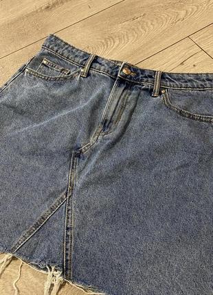 Классическая джинсовая юбка, базовая юбка, трендовая юбка4 фото