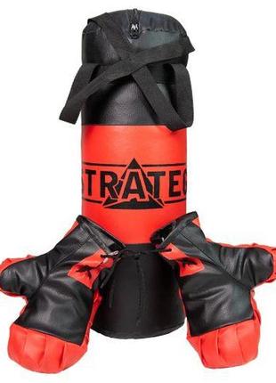 Боксерский набор груша и перчатки, 50 см (красно-черный) от imdi