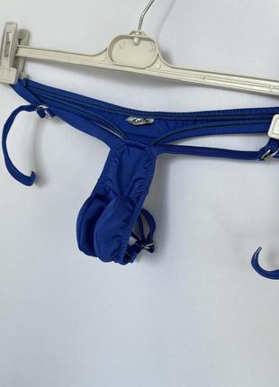 Мужские стринги откровенны с доступом синие винтаж трусы эротические игривые интересный дизайн1 фото