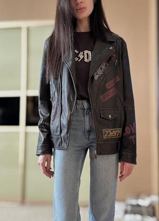 Кожаная куртка zara