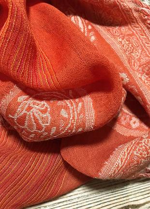 Огромный шерстяной палантин,платок с восточными огурцами !!