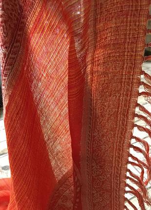 Огромный шерстяной палантин,платок с восточными огурцами !!