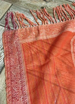 Огромный шерстяной палантин,платок с восточными огурцами !!