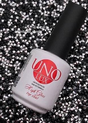 Топ без липкого слоя uno lux high gloss top coat, 15 мл4 фото