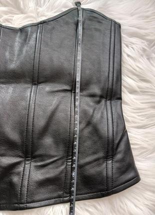Черный корсет miaou на замочке экокожа размер с8 фото