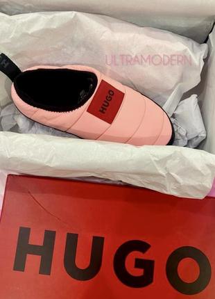 Премиальные крутые розовые лоферы на меху дутики кеды hugo boss