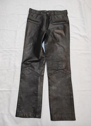 Стильные мужские винтажные брюки из натуральной кожи